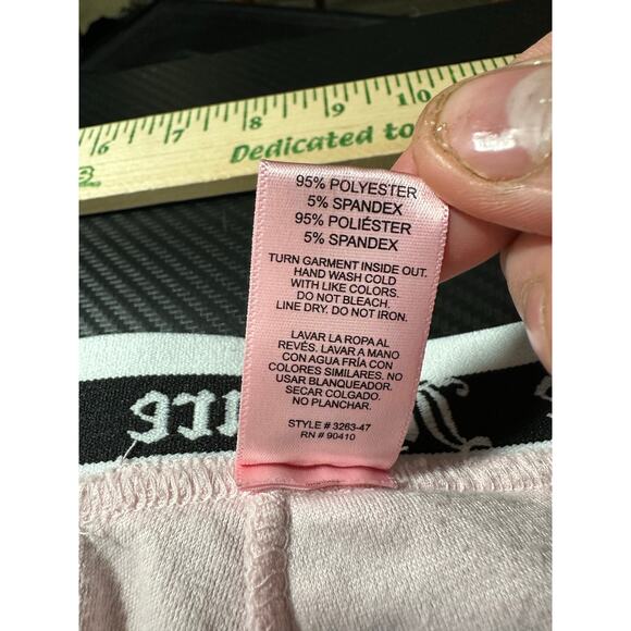 Juicy Couture Y2K  “JUICY” Jeweled Comfy Lounge Set Pink Velour Size Medium - Picture 15 of 16